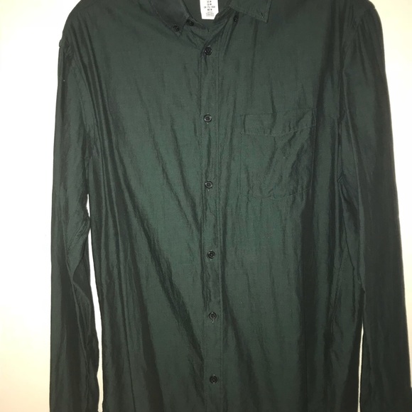 🐊🌴🐲Green/Emerald Long Sleeve Button-Up! - Picture 3 of 4